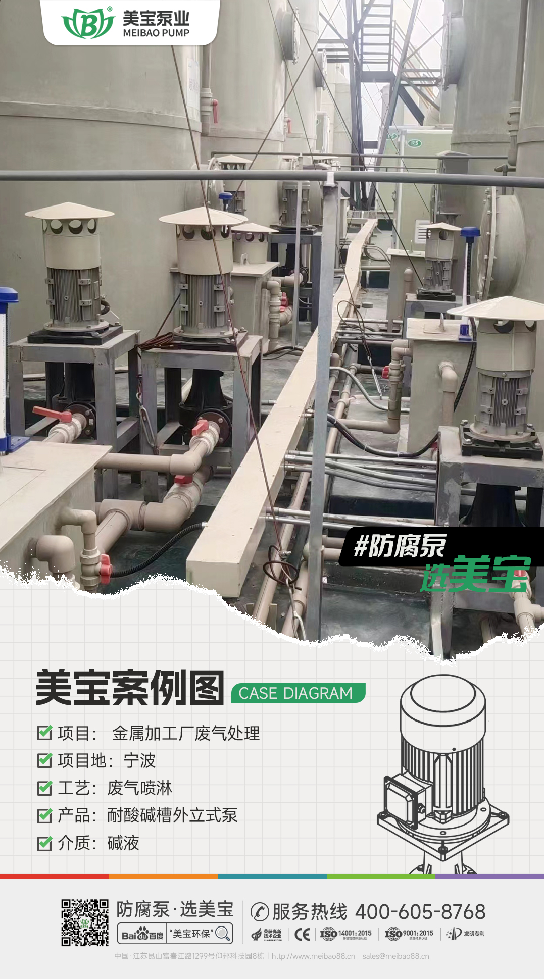金屬加工廠廢氣堿液噴淋用什么泵？